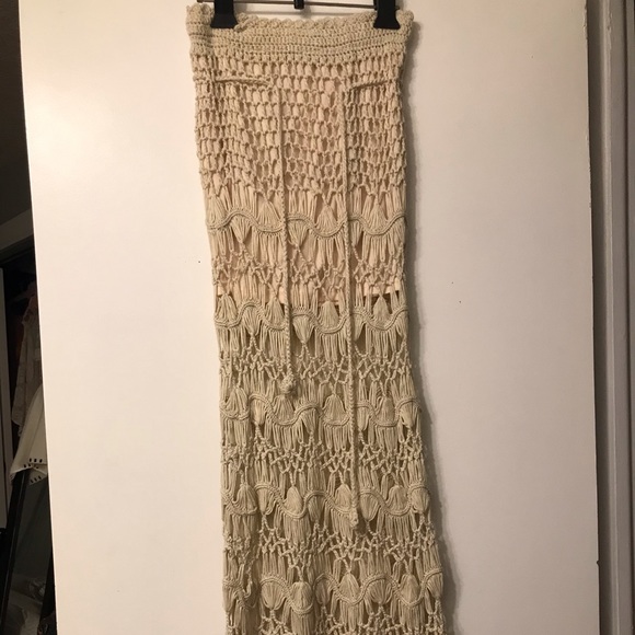 Vintage Dresses & Skirts - Vintage crochet maxi skirt